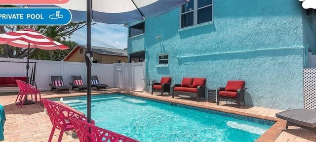 Beach Escape 6BR Home with Private Pool in Indian Rocks Beach