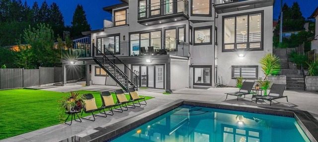 Luxury Large Private Modern Home with Pool in West Vancouver