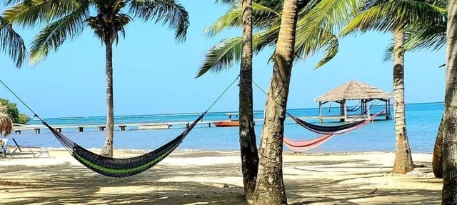 Relaxing Beachfront Bungalow, Best Sunsets, Pristine Reefs = Perfect Vacation in Roatan Island
